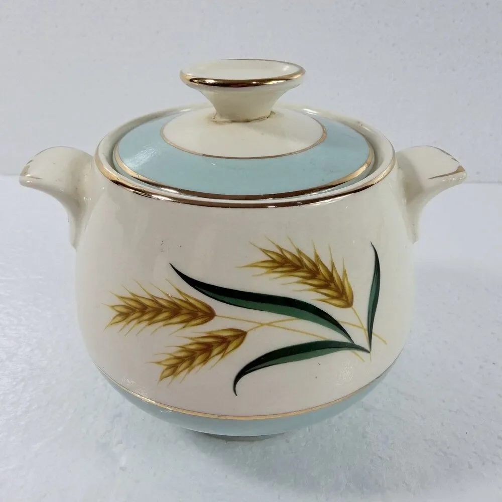 International D.S. CO. VIKING WHEAT Covered Sugar Dish 1950s-1960s Vintage